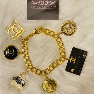 Golden credit charm bracelet